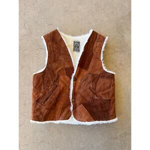 Vintage Chasser genuine leather lined kids vest size 10